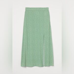 H&M Floral Midi Skirt with Side Slit